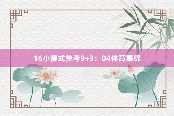 16　　小复式参考9+3：04体育集锦