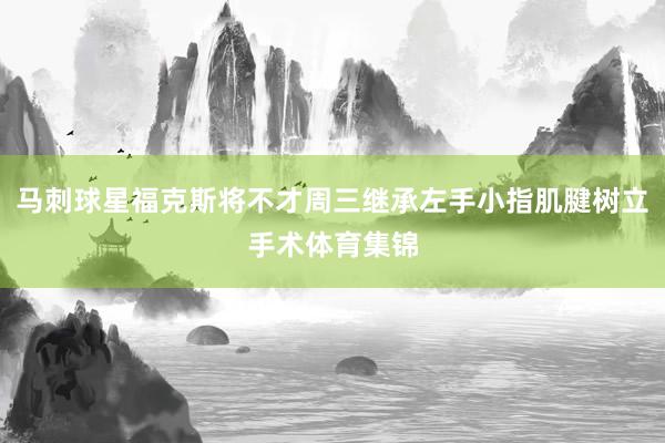 马刺球星福克斯将不才周三继承左手小指肌腱树立手术体育集锦