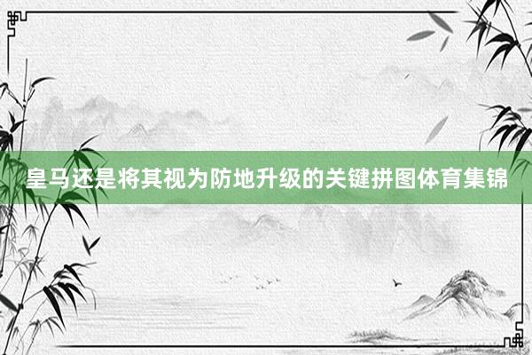 皇马还是将其视为防地升级的关键拼图体育集锦