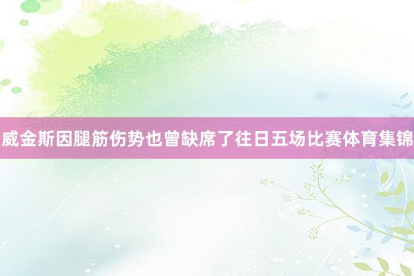 威金斯因腿筋伤势也曾缺席了往日五场比赛体育集锦