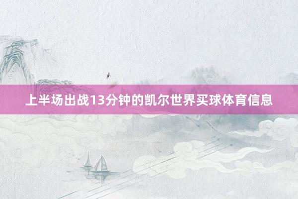 上半场出战13分钟的凯尔世界买球体育信息