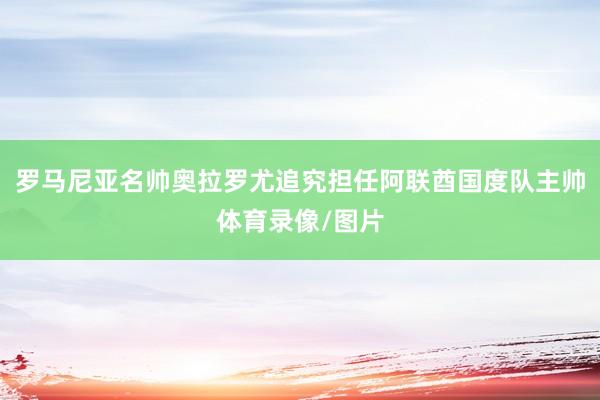 罗马尼亚名帅奥拉罗尤追究担任阿联酋国度队主帅体育录像/图片