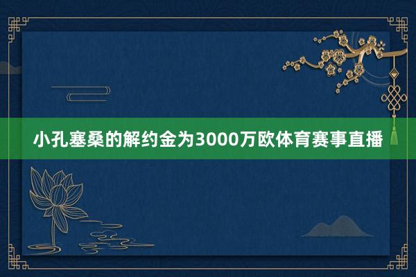 小孔塞桑的解约金为3000万欧体育赛事直播