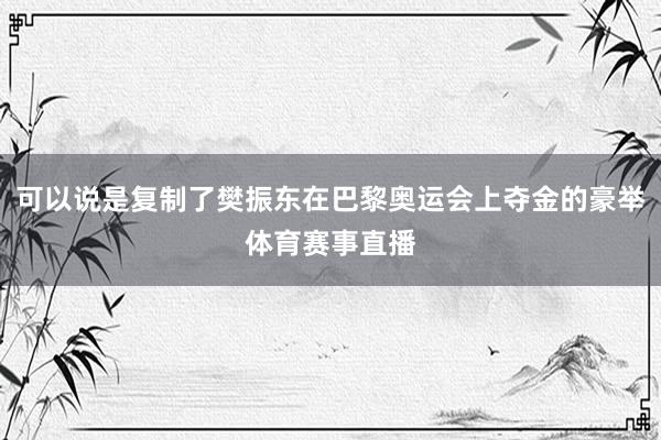 可以说是复制了樊振东在巴黎奥运会上夺金的豪举体育赛事直播