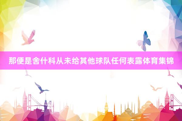 那便是舍什科从未给其他球队任何表露体育集锦