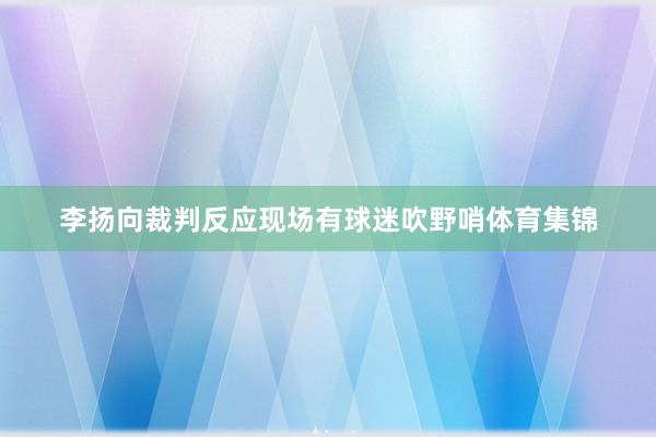 李扬向裁判反应现场有球迷吹野哨体育集锦