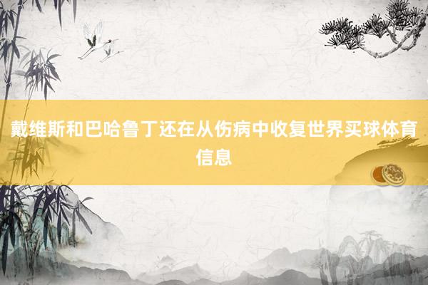 戴维斯和巴哈鲁丁还在从伤病中收复世界买球体育信息