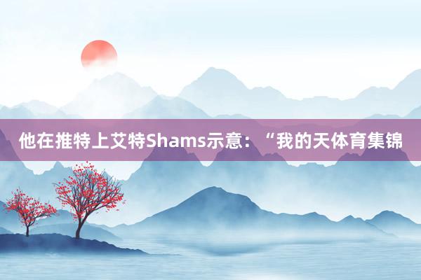 他在推特上艾特Shams示意：“我的天体育集锦