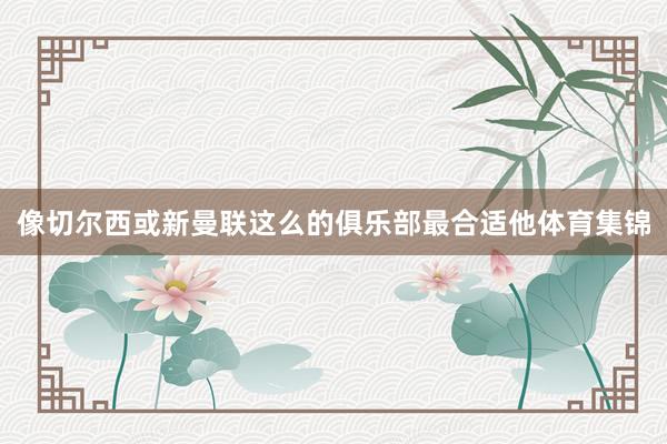 像切尔西或新曼联这么的俱乐部最合适他体育集锦