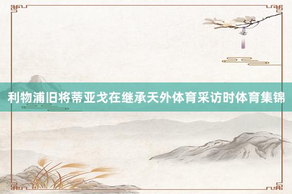 利物浦旧将蒂亚戈在继承天外体育采访时体育集锦