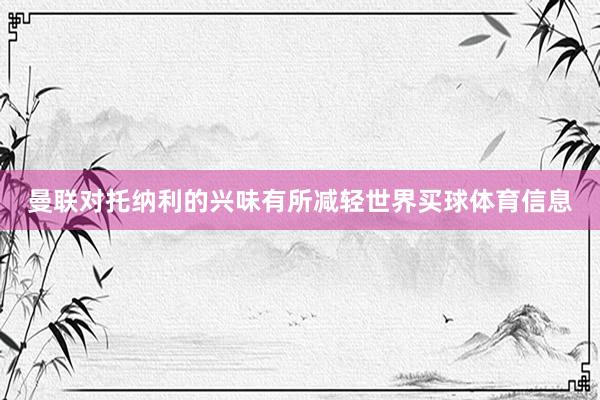 曼联对托纳利的兴味有所减轻世界买球体育信息