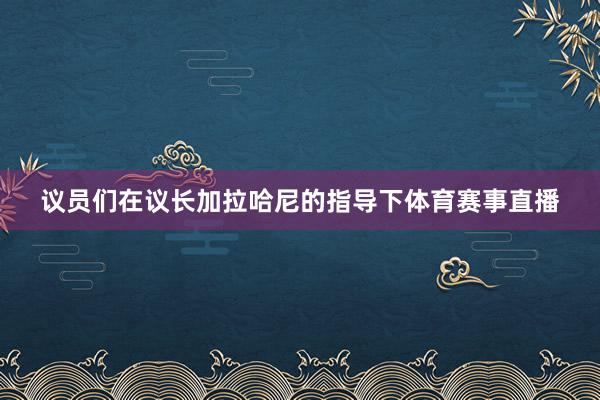 议员们在议长加拉哈尼的指导下体育赛事直播