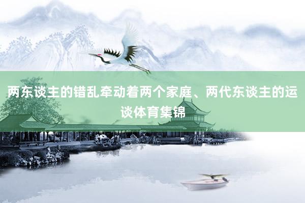 两东谈主的错乱牵动着两个家庭、两代东谈主的运谈体育集锦
